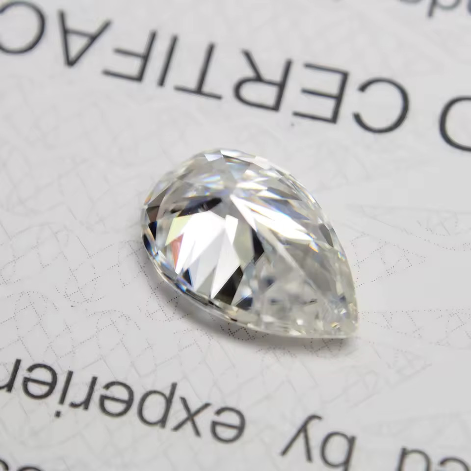 Moissanite Pear Cut Loose Stone D Color VVS1 GRA Certified 3mm-14mm 0.1CT-10CT