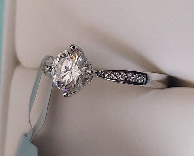 3.5Ct Round Simulated Diamond SolitaryEngagement Band Ring14k Gold Plated Silver