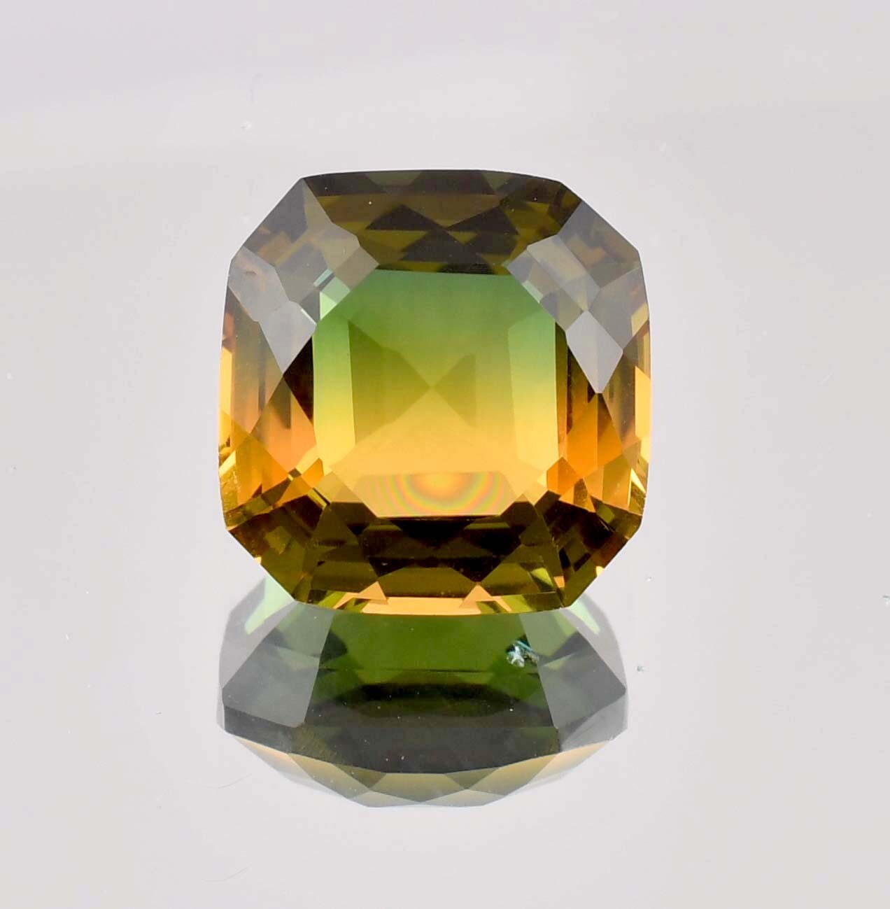 Flawless Natural Bi-Color Yellow Green Tourmaline (GIT Certified) Loose Gemstone