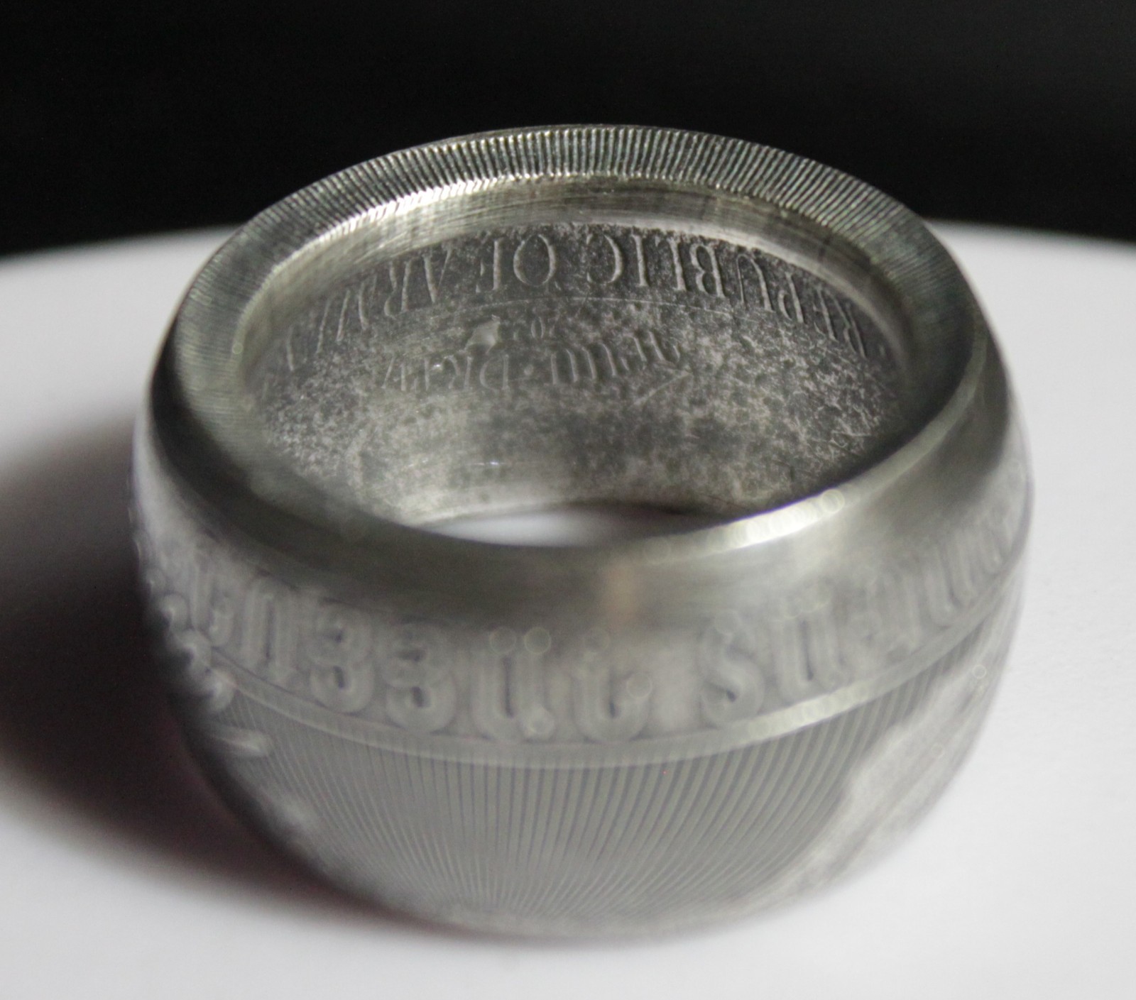 Armenia 500 Drams Noah’s Ark .999 Silver 1 oz Coin Ring Custom Made Size 9 – 15