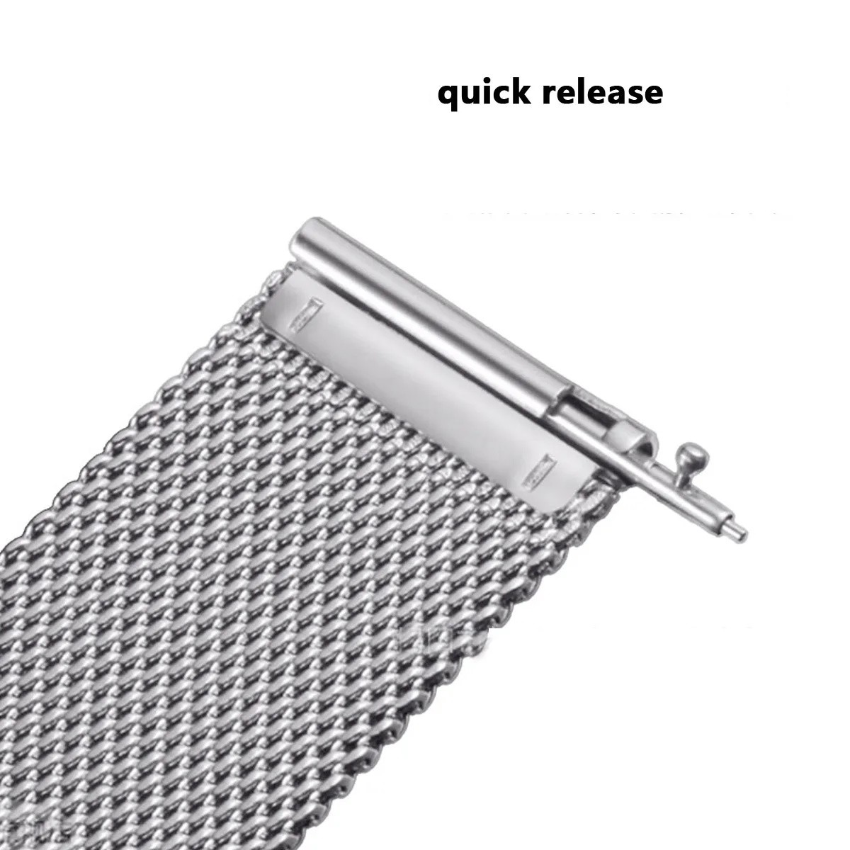 12mm 14mm 16mm 18mm 20mm 22mm 24mm Quick Release Milanese Mesh Steel Watch Band