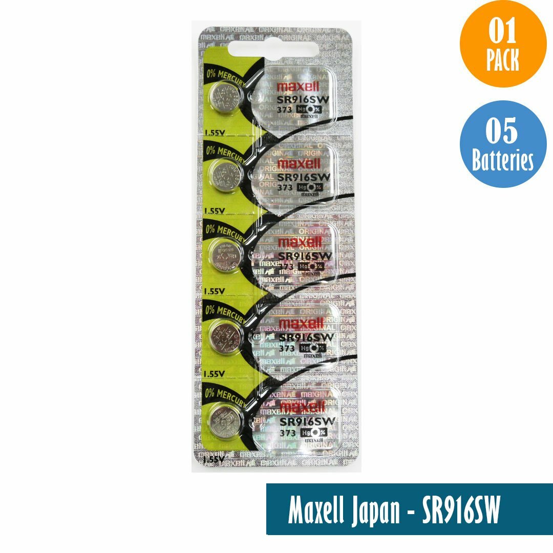 Maxell 373 Watch Cell Batteries SR916SW SILVER-OXIDE New Sealed (10Pcs.)