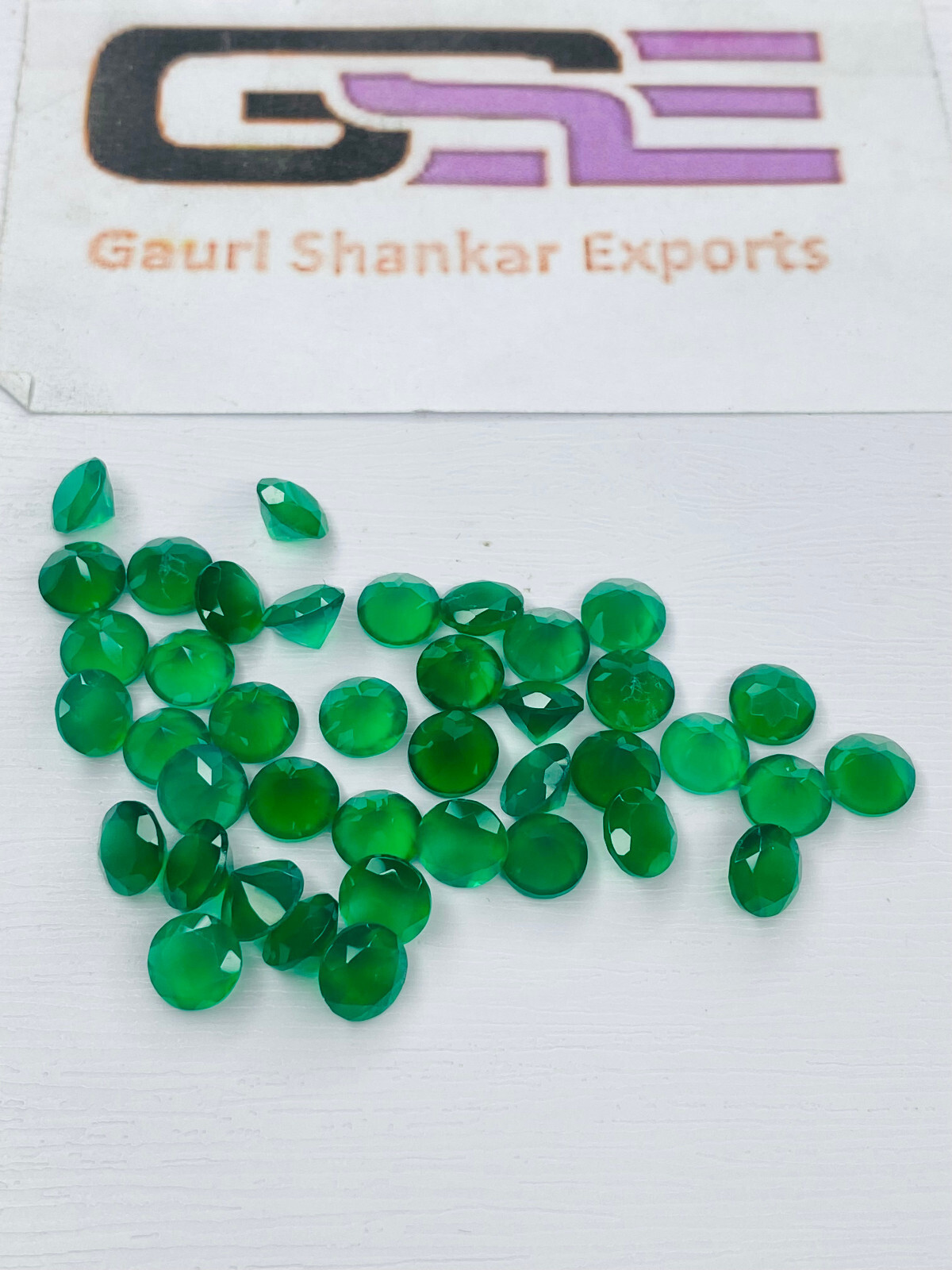 Green Onyx Faceted Round Cut Loose Gemstone 1×1 MM to 12×12 MM Calibrated DG