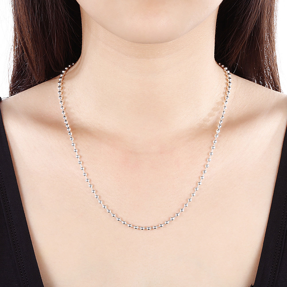 16″-30″ Mens Womens 925 Sterling Silver 3mm Thick Ball Bead Chain Necklace #N266