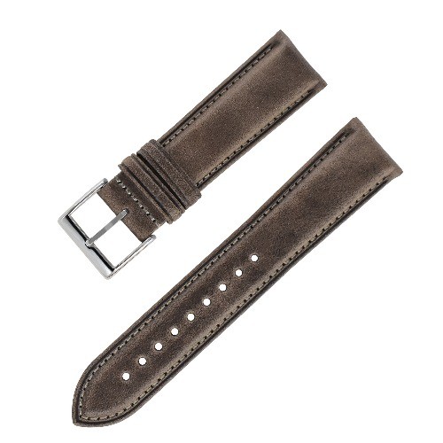 Men’s Pin Buckle Watch Strap Plain Oily Waxed Genuine Leather Wrist Band 18-24mm