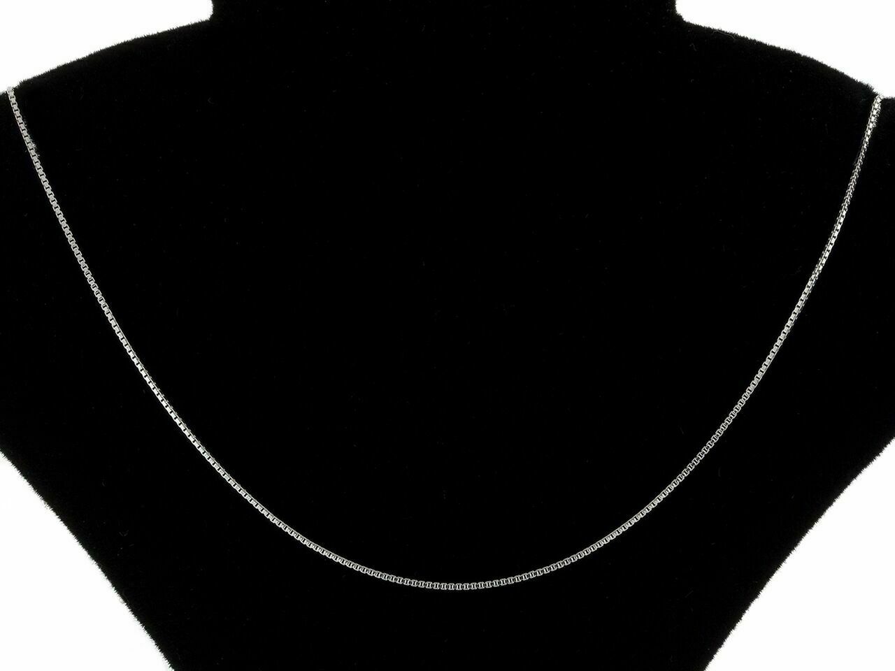 Solid 925 Sterling Silver 1mm Italian Box Chain Necklace 16″-30″ For Men & Women