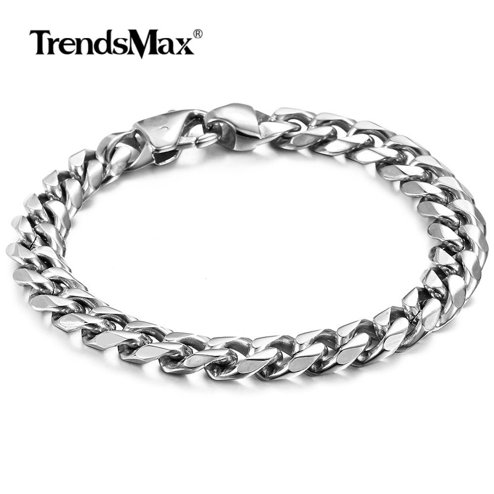 11mm wide 316L Stainless Stee lCuban Curb Chain Bracelet Jewelry for Unisex Men