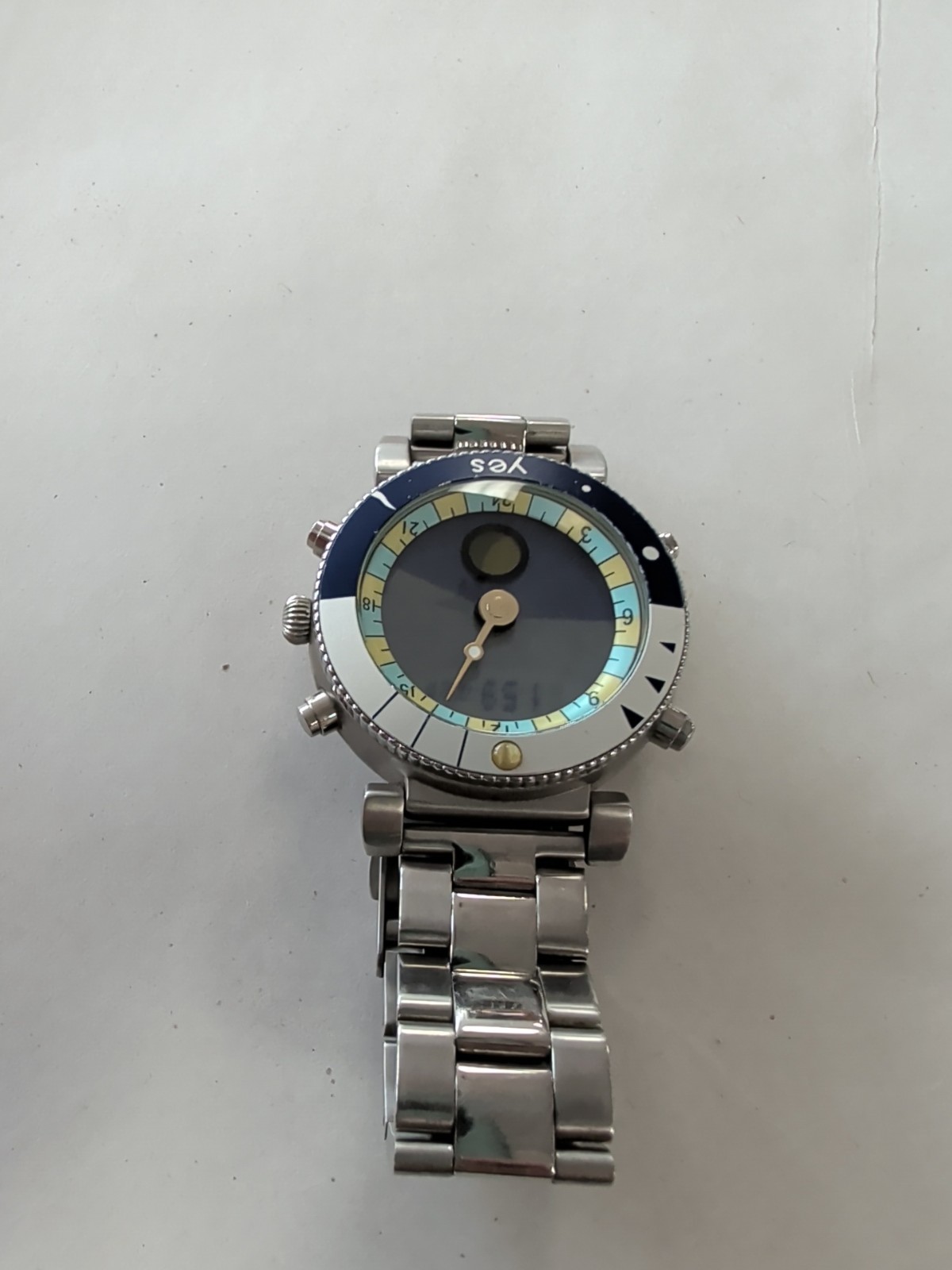 Mens YES Watch Chronograph Stainless Steel