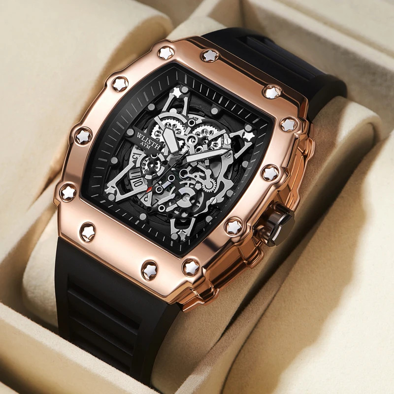 Men’s Quartz Wrist Watch Large Dial Waterproof Sport Luminous Square Analog