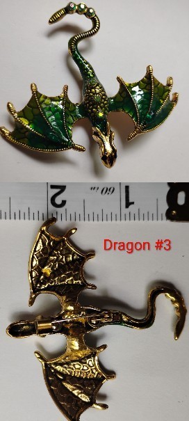 Enamel Rinestone Dragon Brooches | Colorful Mythical Animal Jewelry Pins