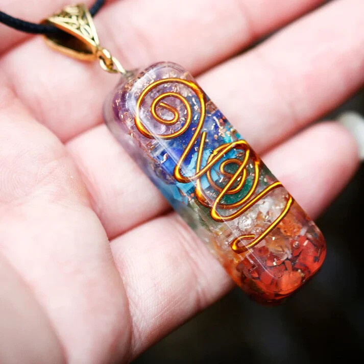 7 Chakra Orgone Pendant Energy Healing EMF Protection Pendant Unisex Necklace