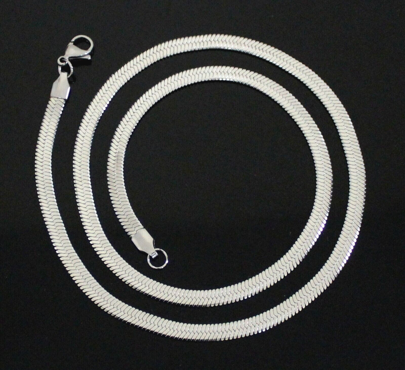 Stainless Steel Herringbone Flat Chain Classic Necklace Men Women 16″-24″
