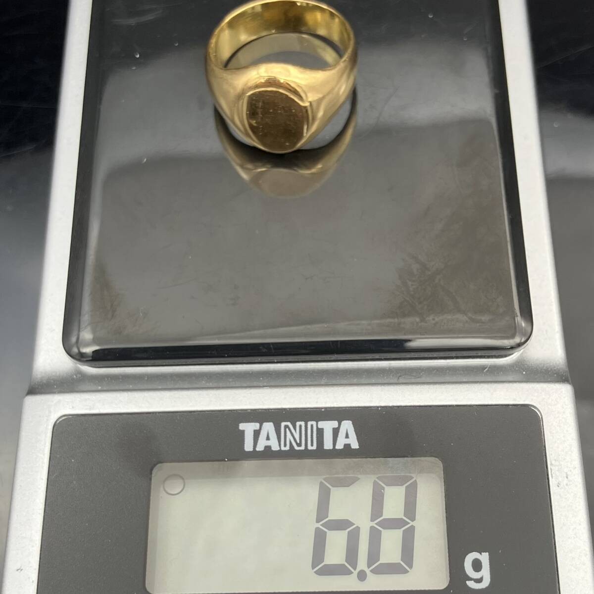 K22 Gold Signet Ring 6.80g Signet Ring No. 7 Pinky Ring