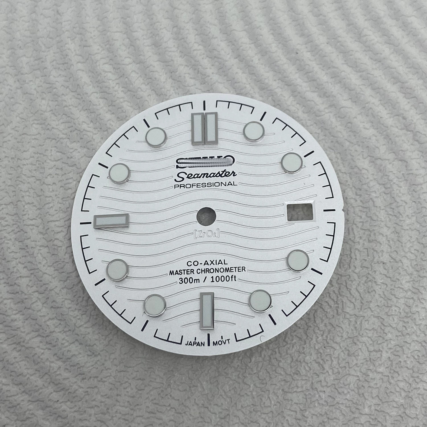 31mm Ripple Pattern Watch Dial+Hands Green Lume For NH35 Movement Watch Parts