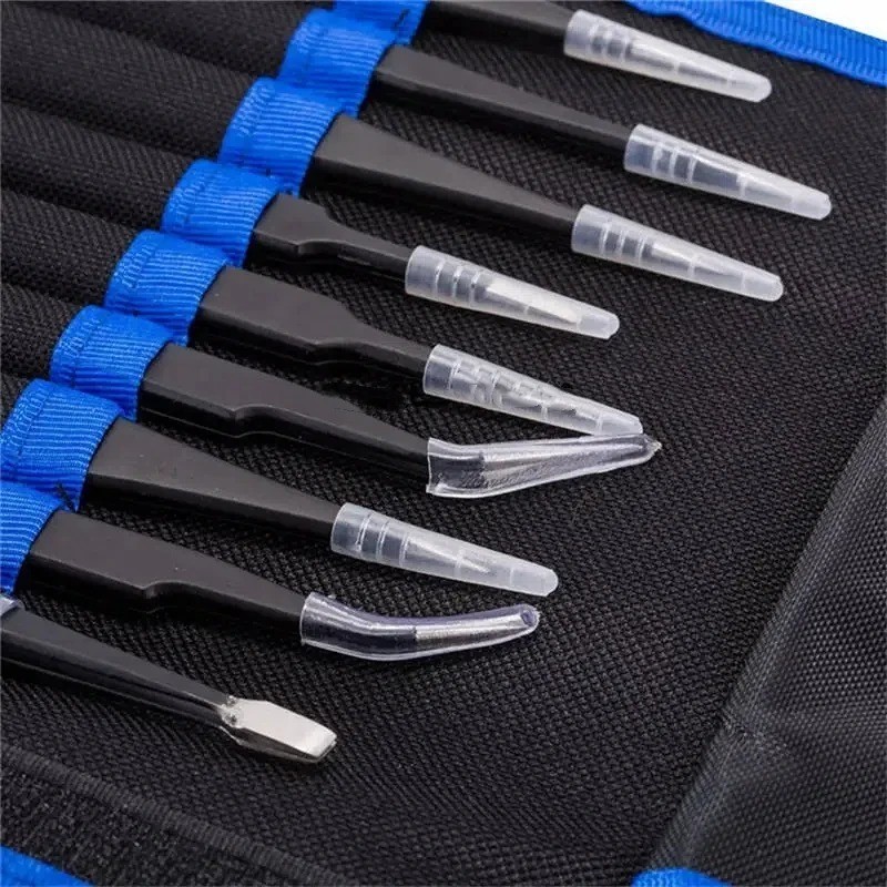 10pc ESD Tweezers Precision Set Stainless Steel For Electronics & Jewelry Repair