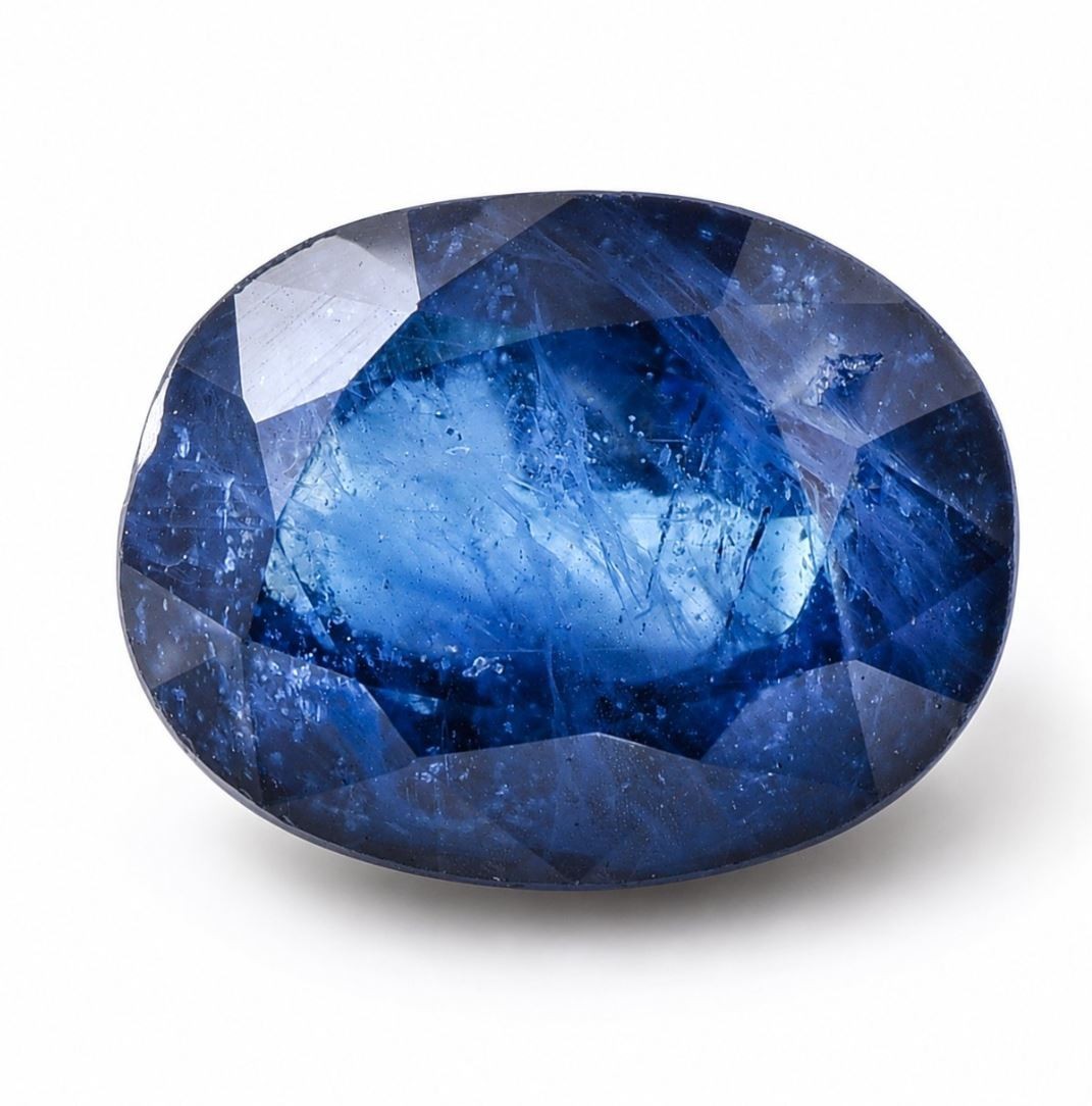 IGI Certified 3.61Ct Natural Deep Blue Sapphire Oval Mixed Cut Heated Loose Ston