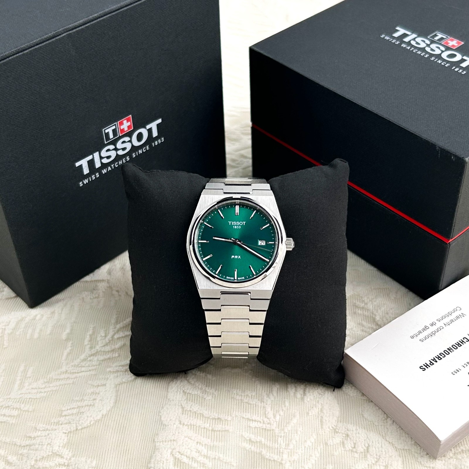 Tissot PRX 40mm stainless steel Green Dial Men’s Quartz Watch T137.410.11.091.00