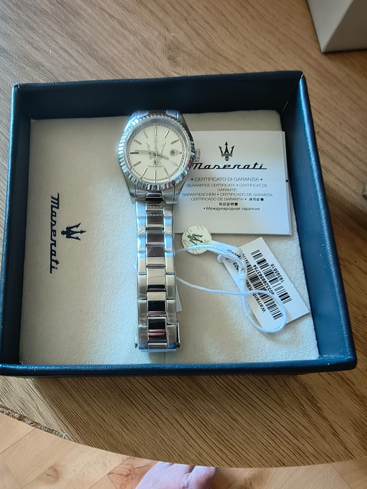 MASERATI COMPETIZIONE 31 MM 3H SILV DIAL METAL BAN