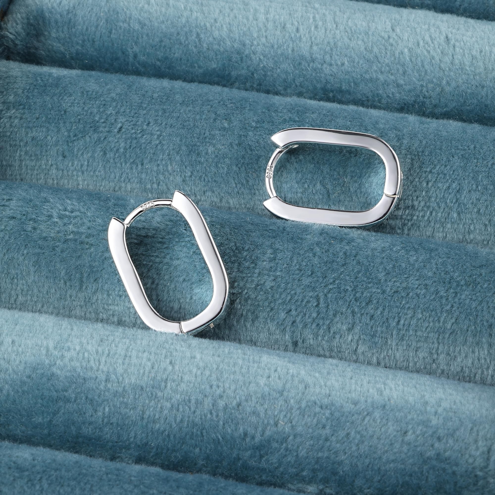 925 Sterling Silver Earrings Small Chunky Sliver Hoop Earrings for Women Tren…
