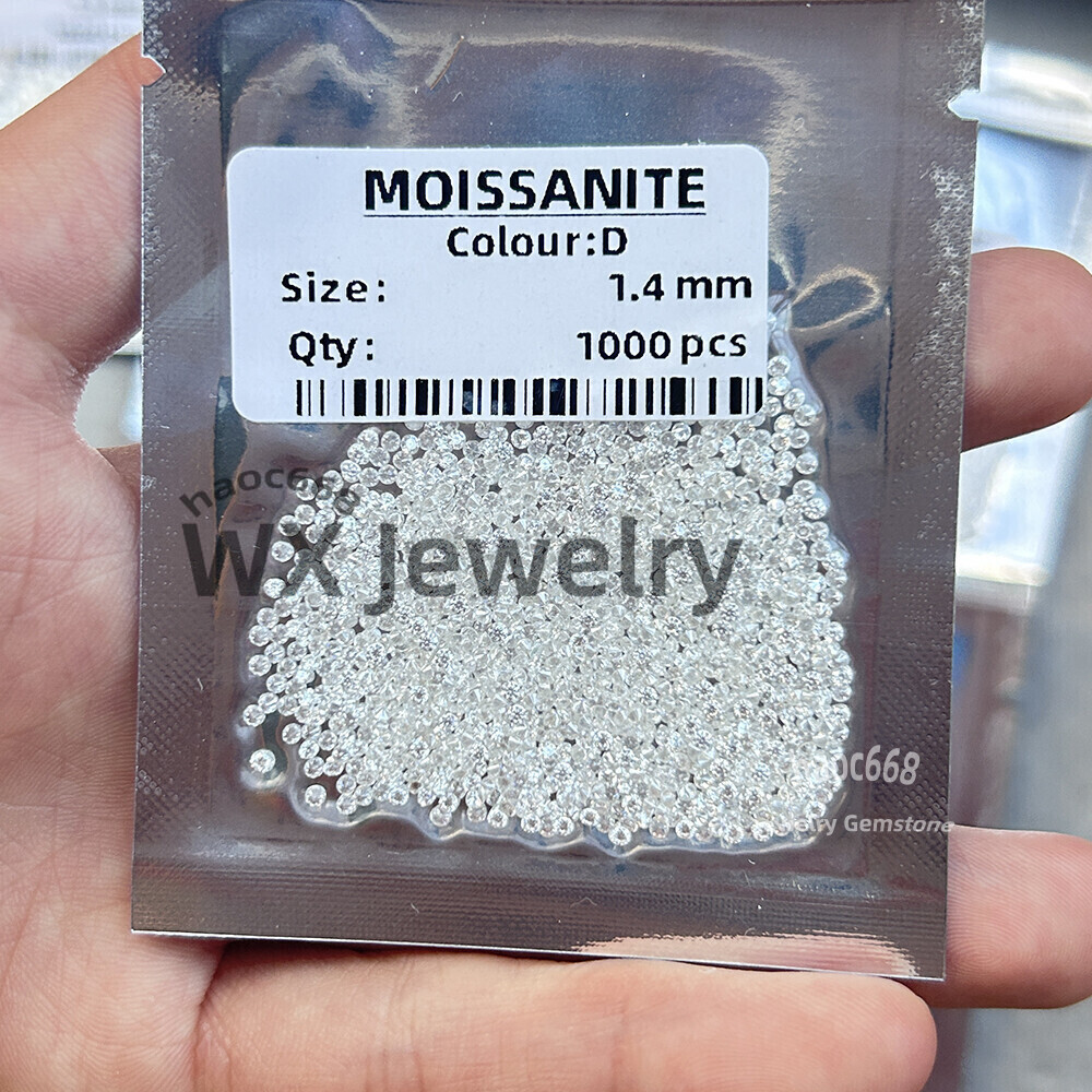 0.8~5.0mm Loose 1ct D Color VVS1 Round White Moissanite Gemstone Jewelry Stone