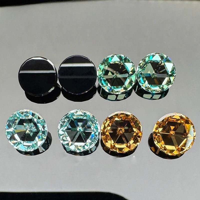 Colorful Flat Rose Cut 0.5-5ct Round Moissanite Loose GRA VVS1 Factory Directly