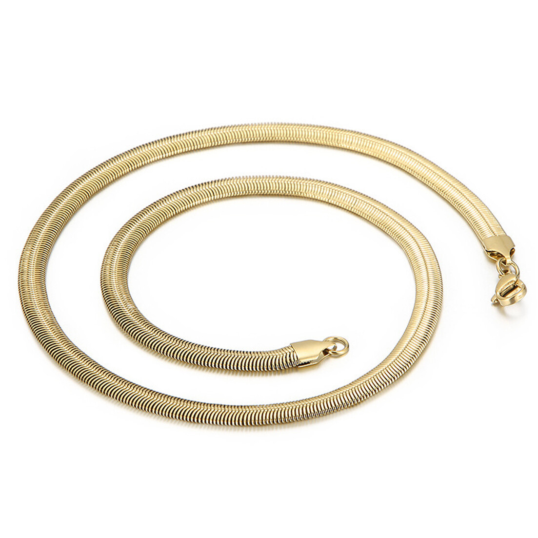 3/4/5/6/8mm New Fashion 316L Stainless Steel Flat Snake Chain Necklace Women Men