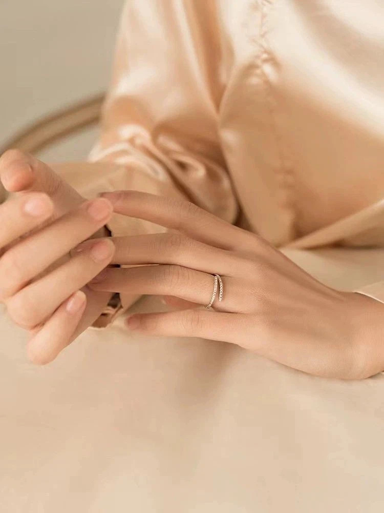 Fine 925 Sterling Silver Adjustable CZ Open Wrap Daily Wear Ring for Girls