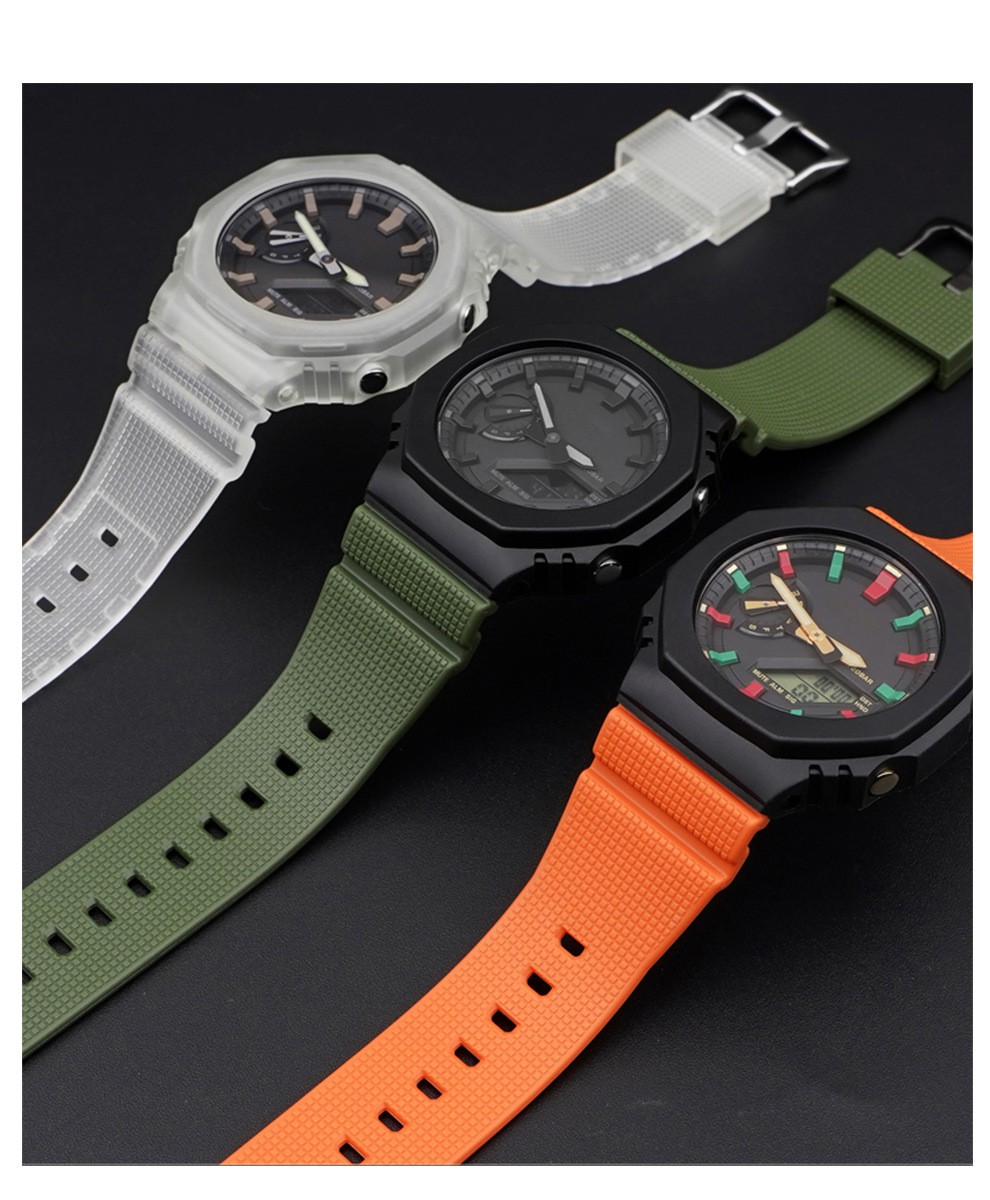For Casio GA2100 GM2100 Quick Release Waterproof Rubber Watch Band Strap 16mm