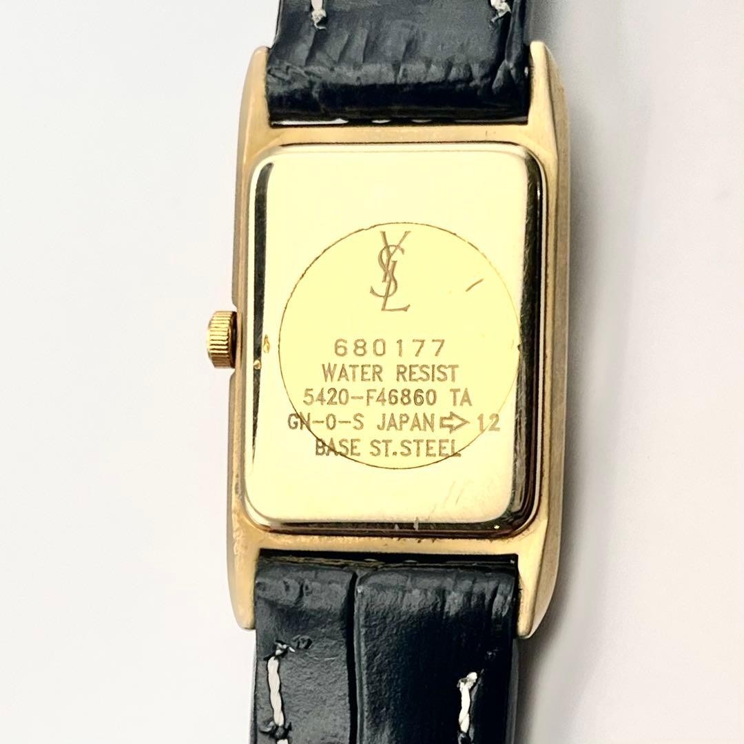YSL Yves Saint Laurent Tank 5420-F46860 White Quartz Watch Japan 0712157