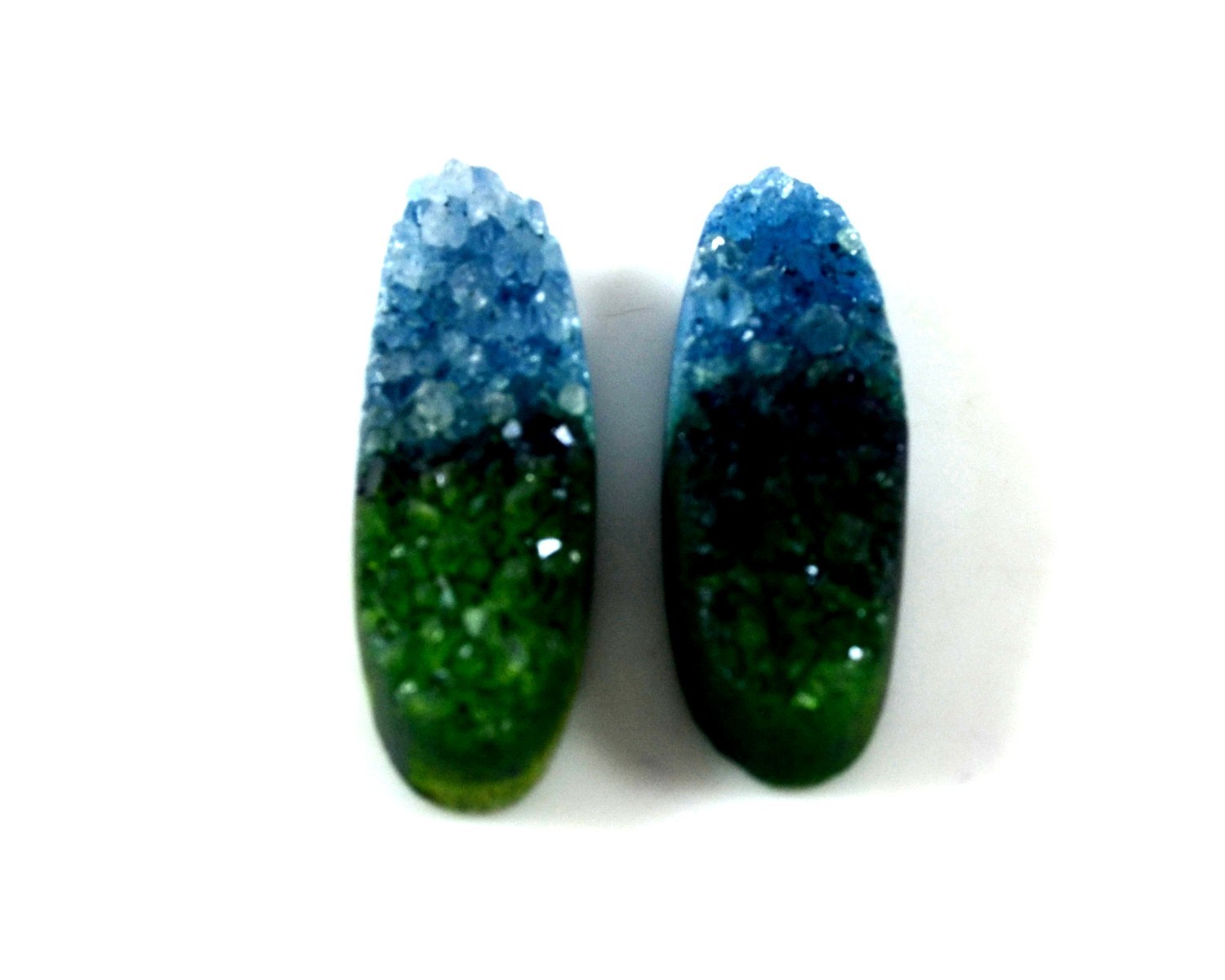 39 Ct. Dyed Multicolor Oval (30x10mm) Solar Sugar Druzy Gemstone-A333
