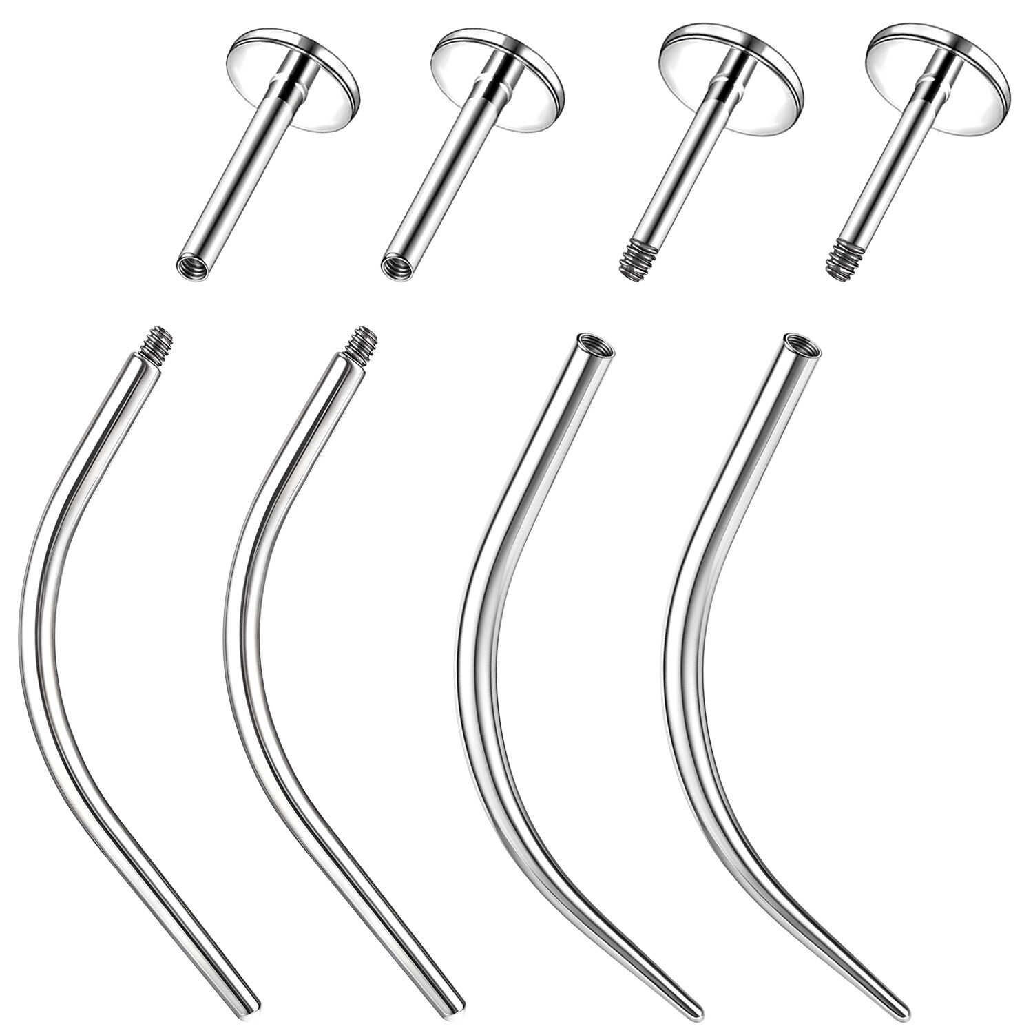 18g-12g Stainless Steel Piercing Needles Curved Ear Nose Lip Belly Piercing Tool