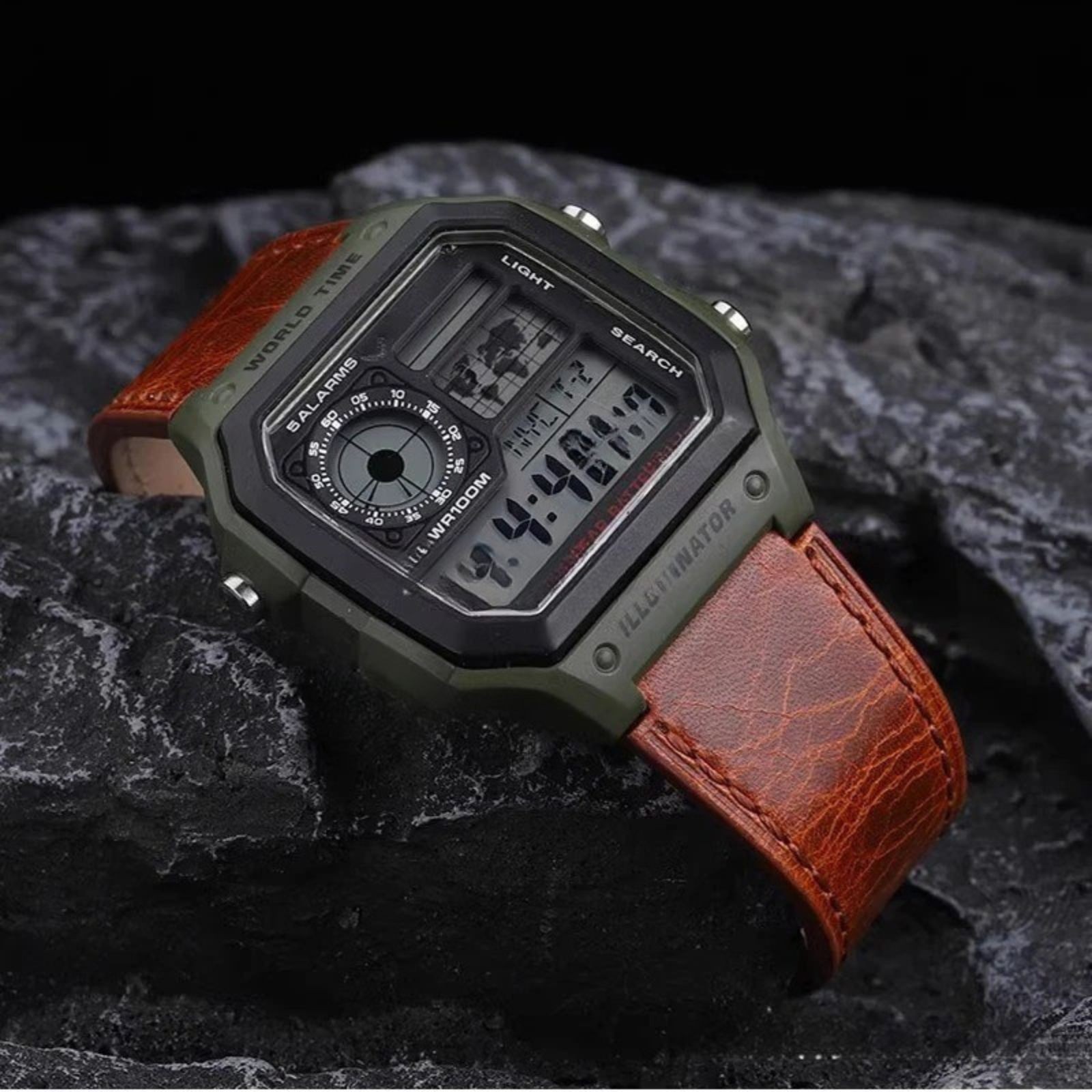 Retro 100% Genuine Leather Watchband For Casio AE1200 AE1300 A158W A168 W216H