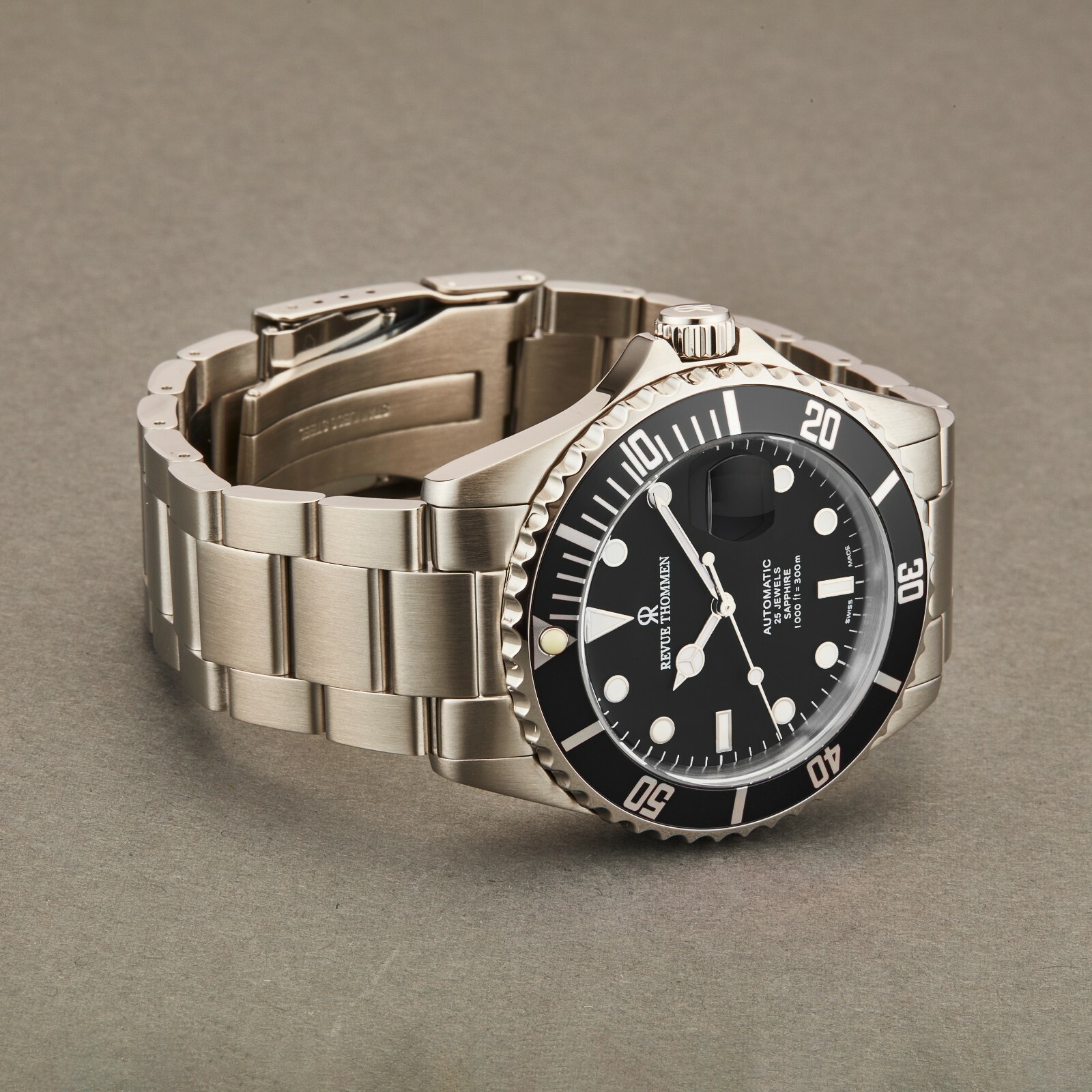 Revue Thommen Men’s Divers Black Dial Stainless Steel Automatic Watch 17571.2137
