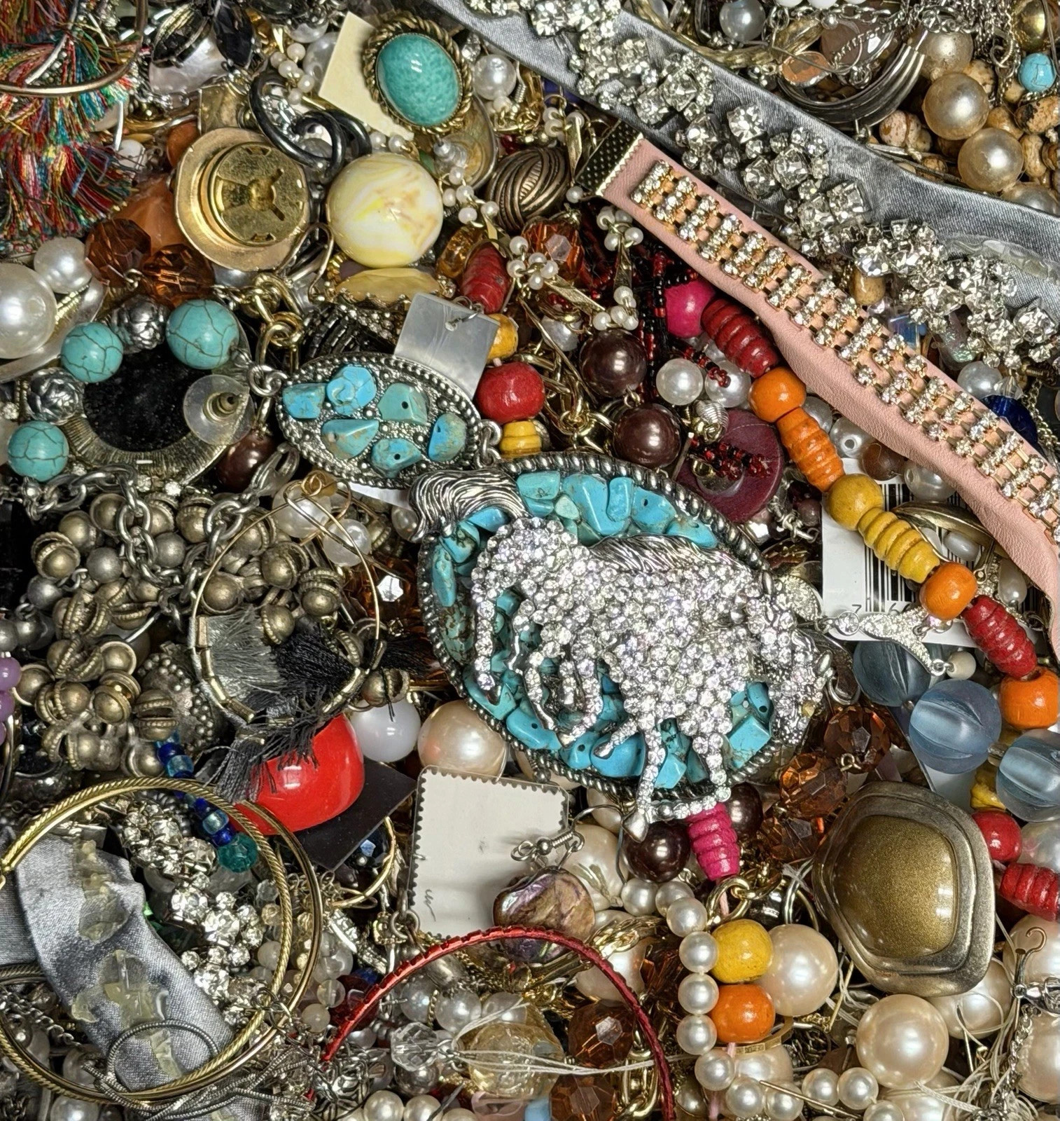 3 Pounds Unsorted Huge Lot VTG Jewelry Vintage Now Junk & Wear Resell Tangled In