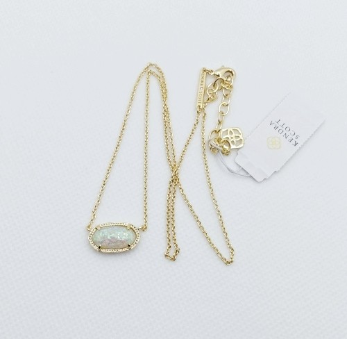 Kendra Scott Elisa Gold Pendant Necklace in White Opal