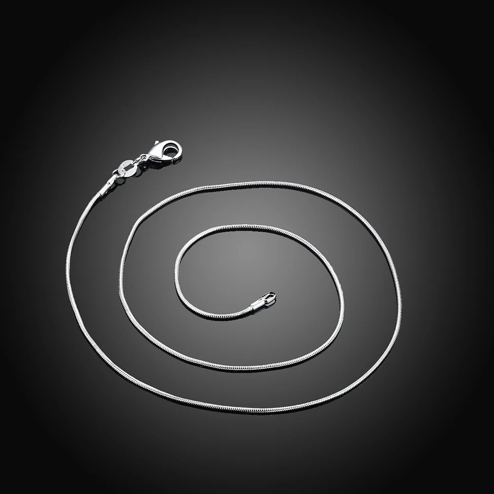 10PCS wholesale 925 sterling solid silver 1MM 16-30inch snake chain necklace