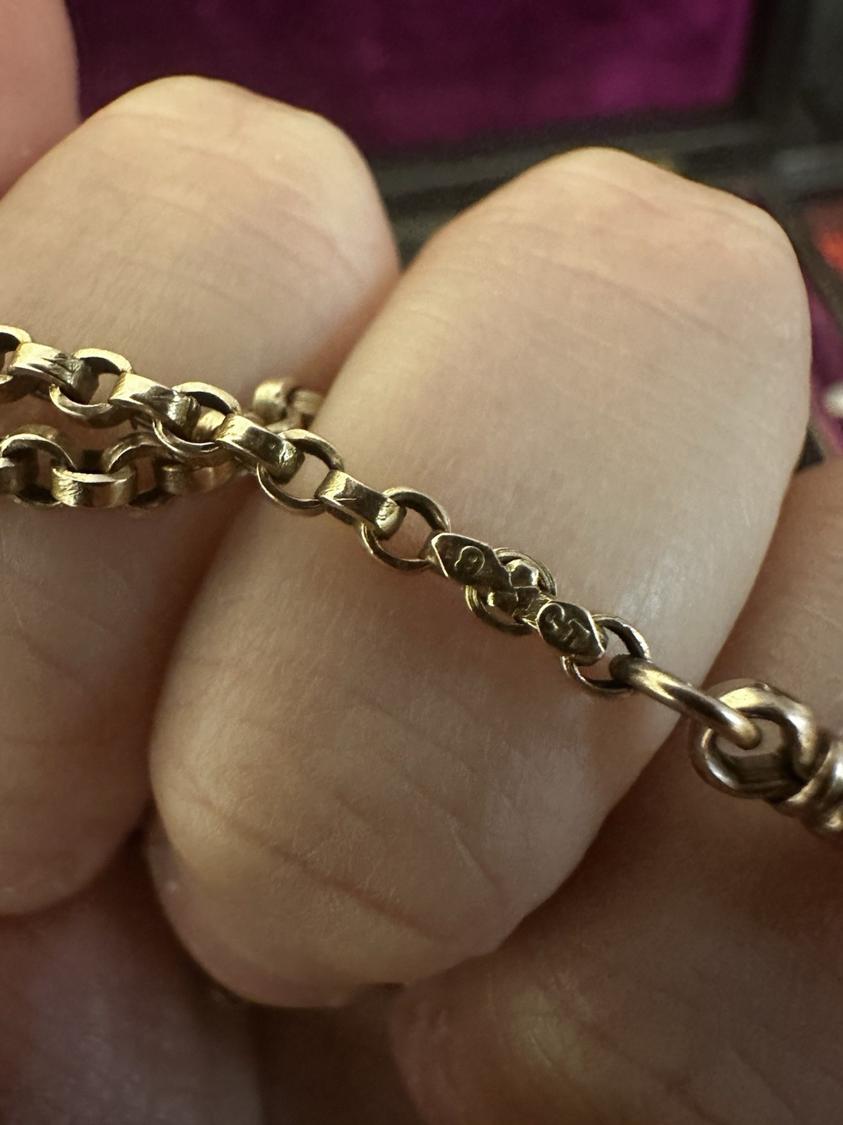 RARE Antique Victorian 9ct Gold Belcher/ Rolo Chain | Dog Clip | 19” | 8.69g