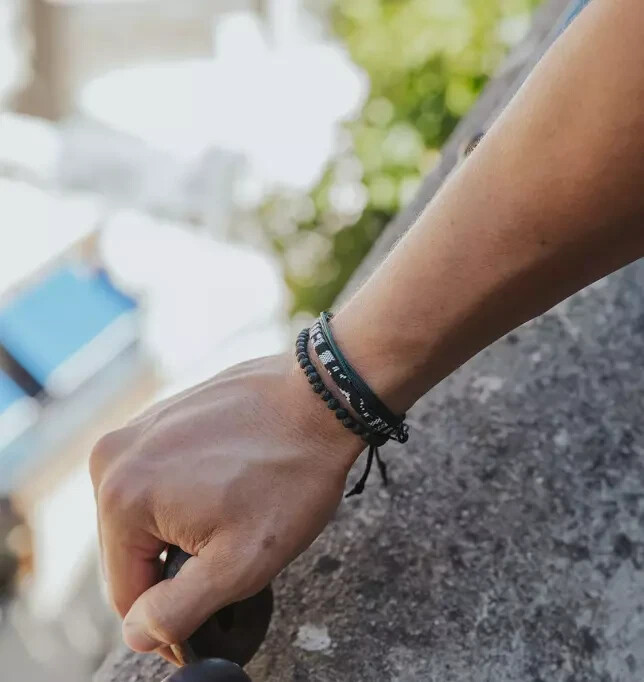 Lava Beads Handwoven Friendship Bracelet Boho Surf Bracelet for Men and Women