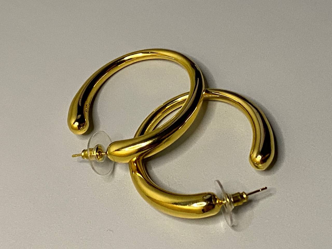 Yves Saint Laurent Gold Chunky Hoop Earrings