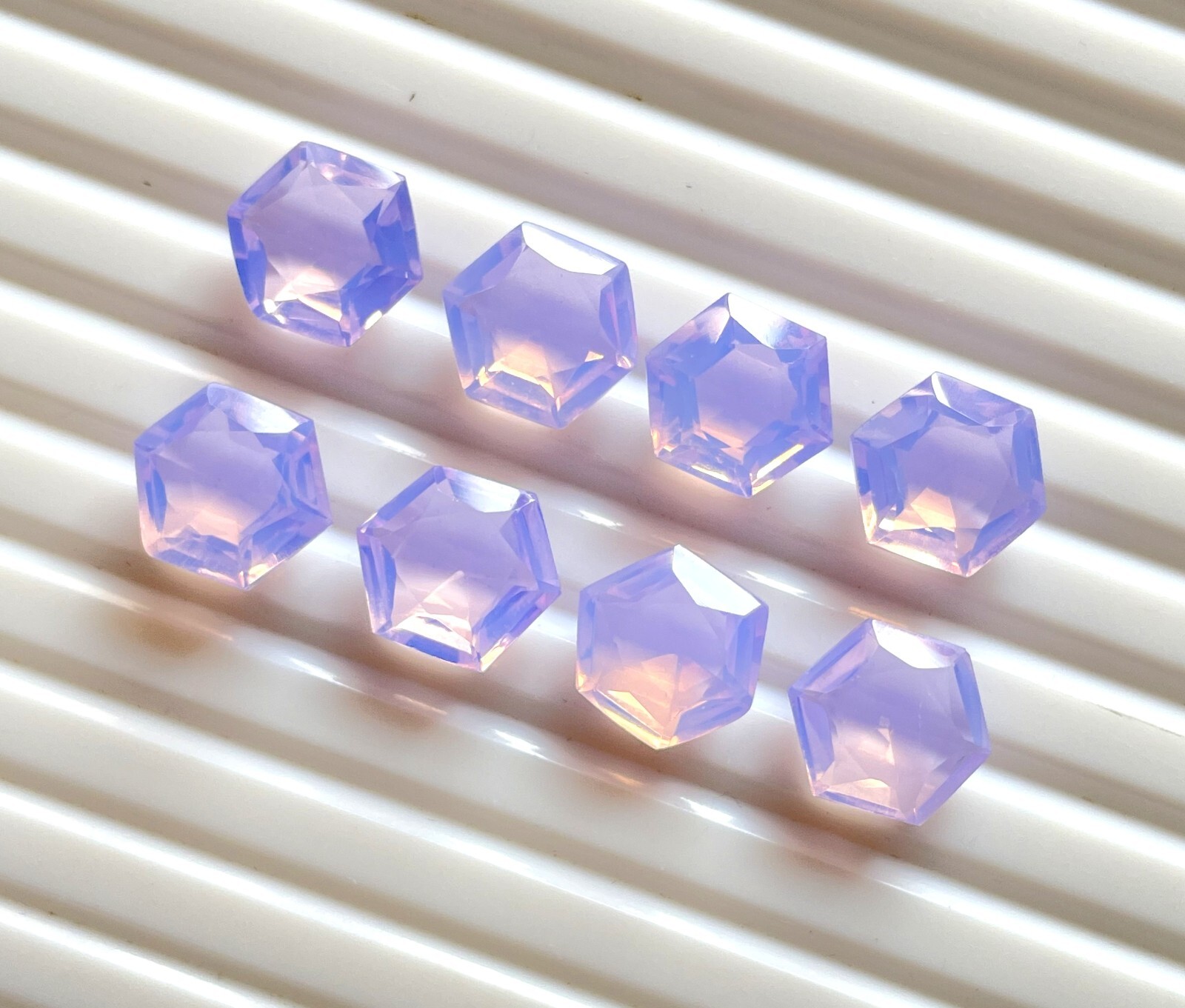 Beautiful Lavender Quartz Faceted Cut Hexagon Gemstone, Wholesale Loose Gemstone