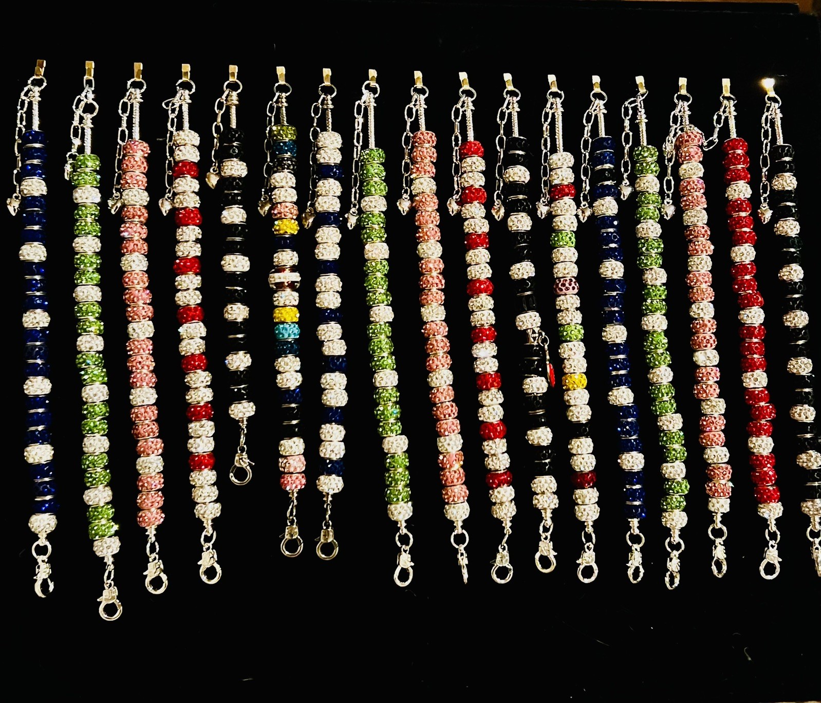 Rhinestone Bracelet Gift, asst. colors, adj, charm