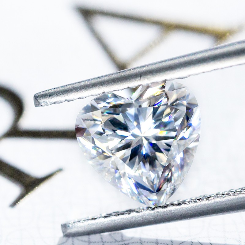 US 0.1-4ct D Color Heart Cut 1-8pcs Sparkling Loose Moissanite GRA VVS Wholesale