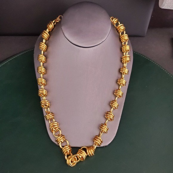 Bronze Milor Italy Gold Tone Loop Necklace Everyday Wear to Dressy