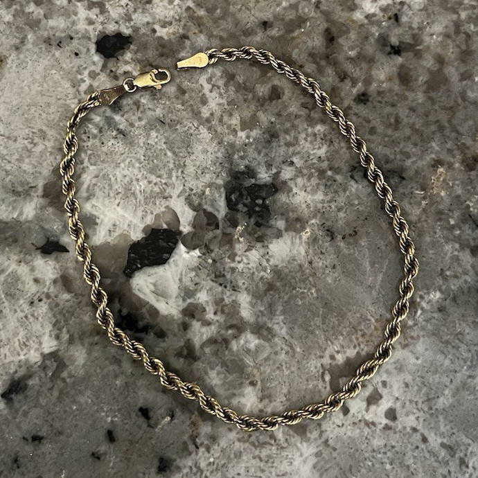 Real Gold 10K Rope Bracelet – 8 inches long – 3 or more mm wide