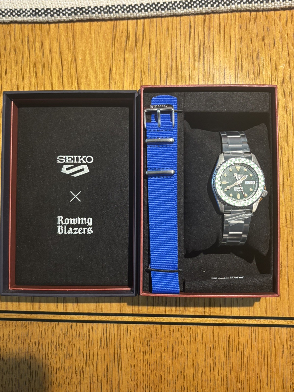 Seiko 5 Rowing Blazers Green Dial 38mm Auto Day/Date 100m Box Set