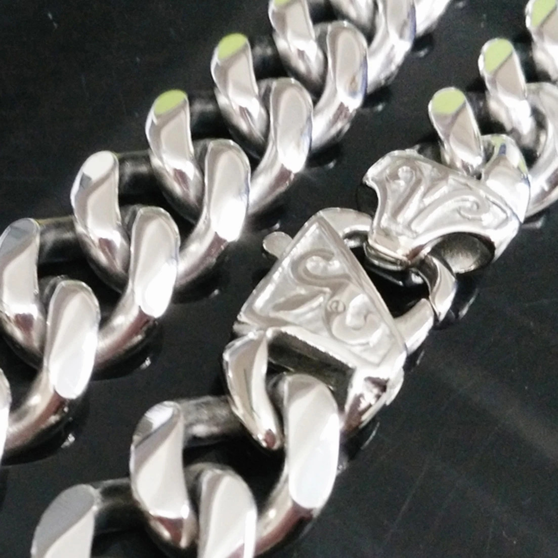 13mm/15mm Silver Stainless Steel Curb Cuban Link Chain Necklace 16″-40″