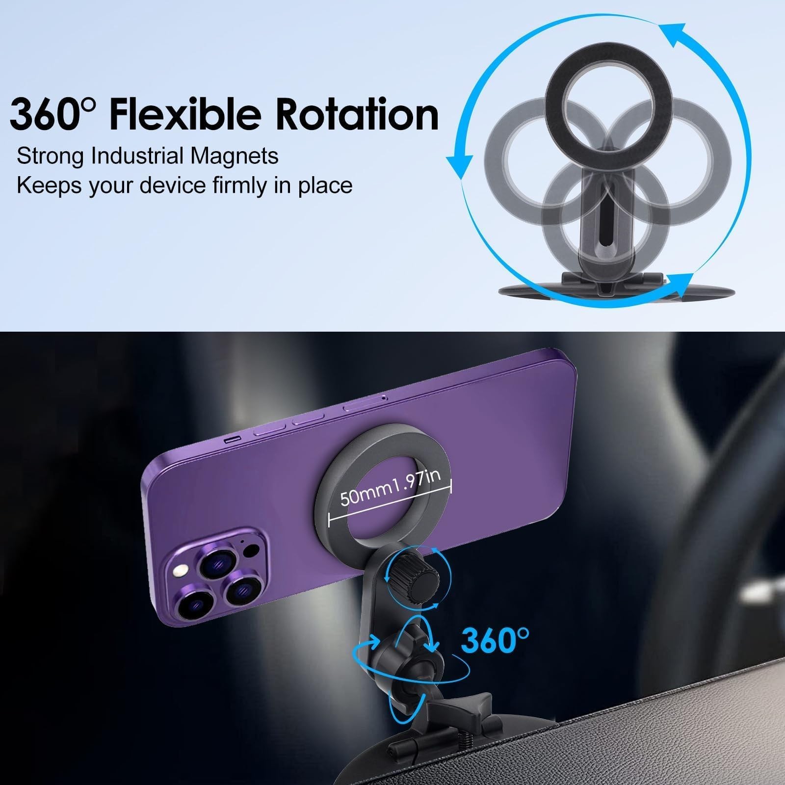 EEEKit Magnetic CD Slot Phone Mount, 20 Magnets, Pop Grip Compatible
