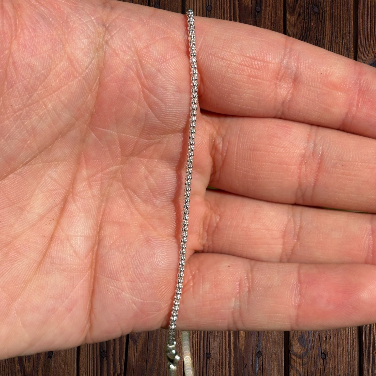 2mm Popcorn Link Chain Necklace – Real Solid 925 Sterling Silver MADE IN ITALY