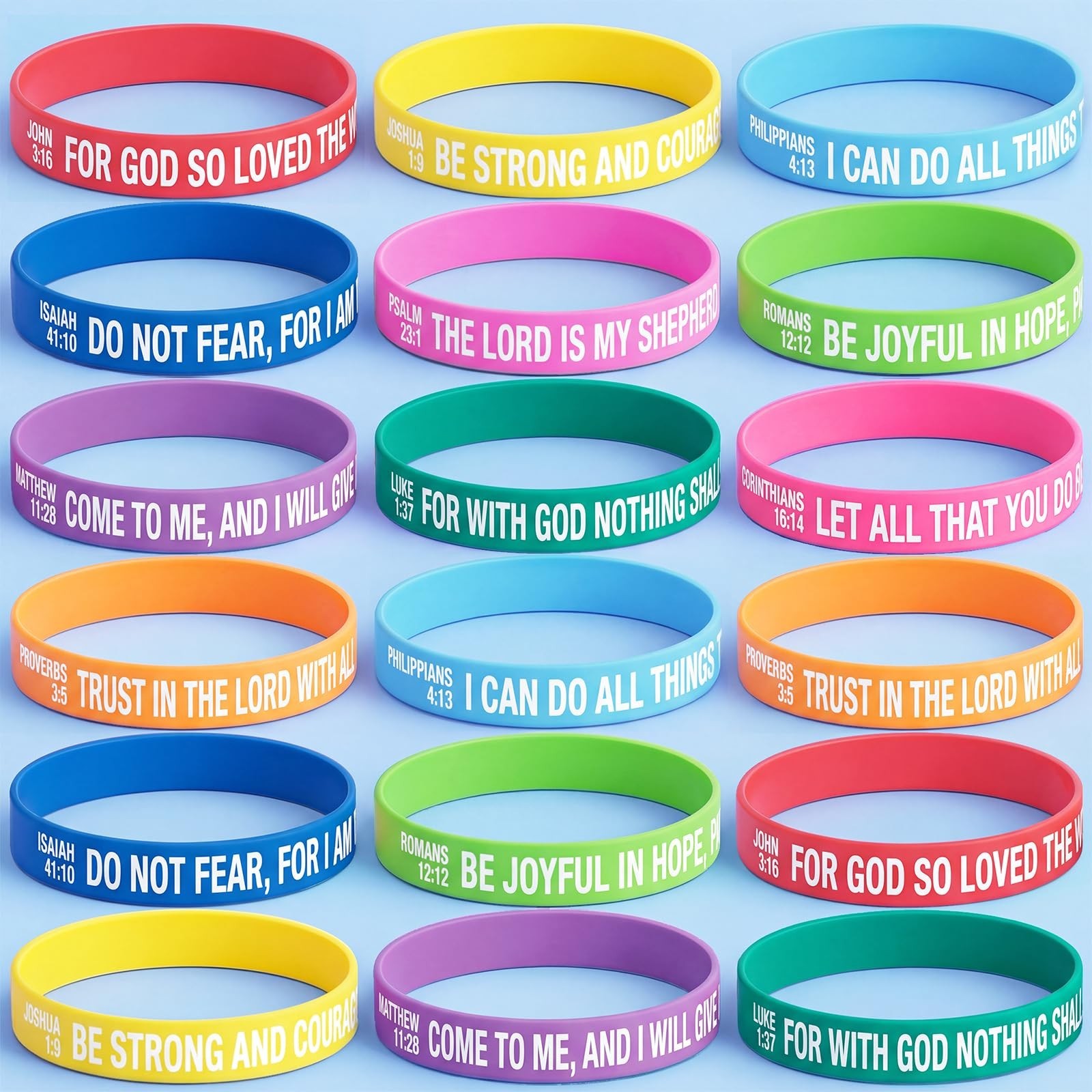 Bulk Bible Verse Bracelets – 30/100/200 Pcs Religious Scripture Silicone Wristba