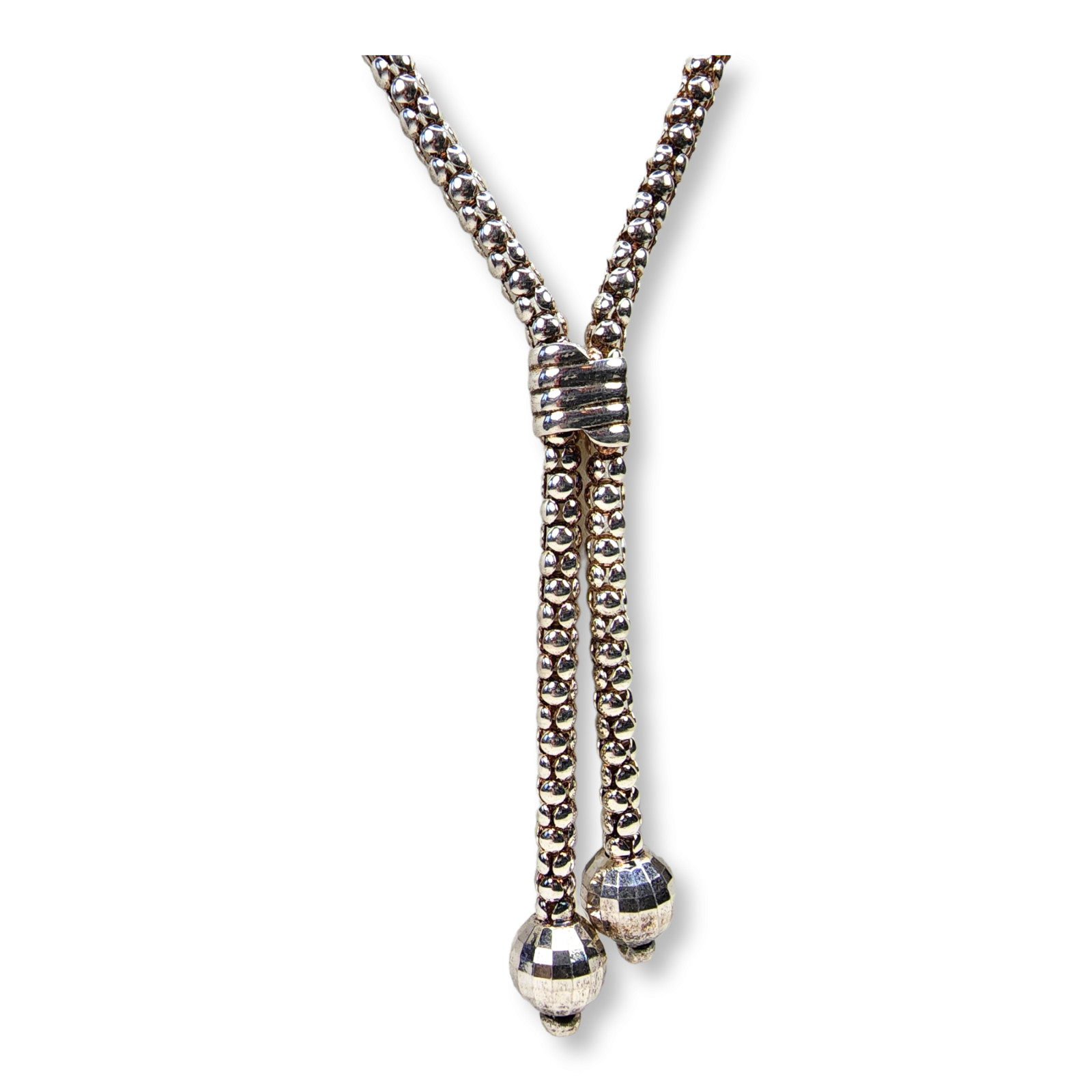 Vintage Sterling Silver 925 Popcorn Chain Milor Necklace 23 Inches